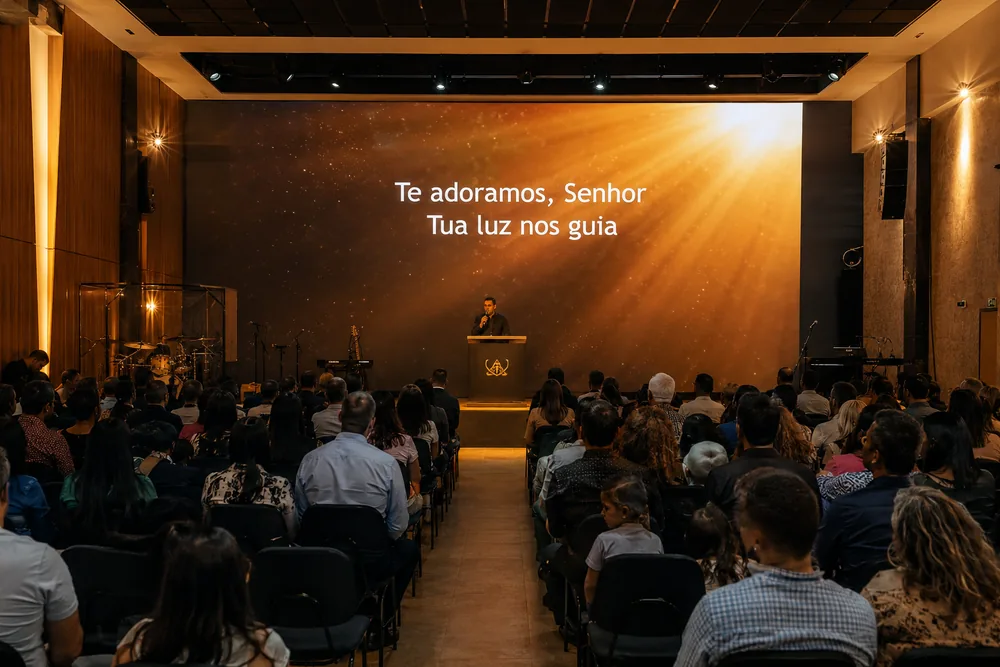 Painel modular em igreja