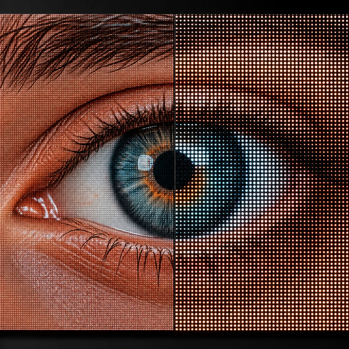 Comparação da densidade de pixel entre P1.5 e P2.5